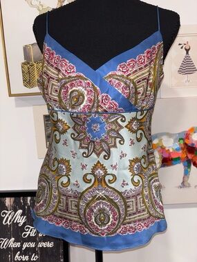 J. Crew Paisley-Print Camisole in Blue, Pink & Gold